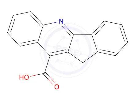 Chemical structure of 11H-Indeno[1,2-b]quinoline-10-carboxylic acid
