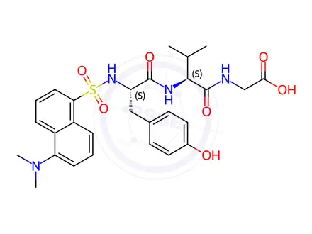 Chemical structure of Dansyl-Tyr-Val-Gly-OH