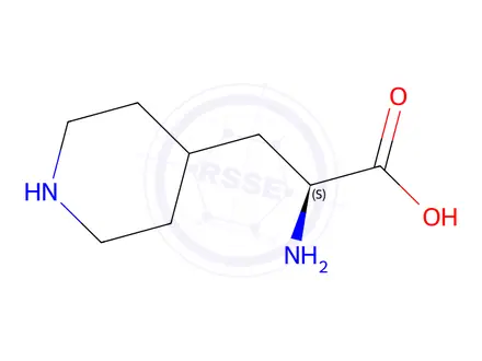 Chemical structure of (2S)-2-amino-3-(piperidin-4-yl)propanoic acid dihydrochloride