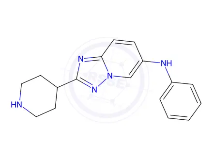 Chemical structure of N-Phenyl-2-(piperidin-4-yl)-[1,2,4]triazolo[1,5-a]pyridin-6-amine