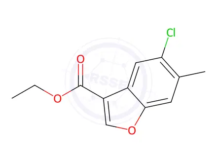 Chemical structure of ethyl 5-chloro-6-methyl-benzofuran-3-carboxylate