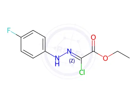 Chemical structure of 2-Chloro-2-(4-fluoro-phenyl-hydrazono)-acetic acid ethyl ester
