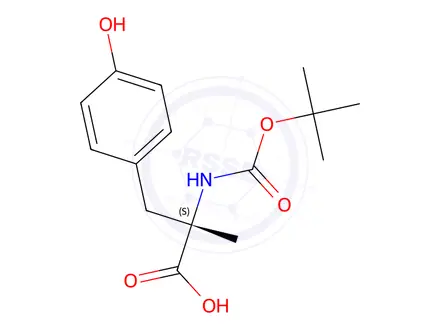 Chemical structure of (S)-2-((tert-Butoxycarbonyl)amino)-3-(4-hydroxyphenyl)-2-methylpropanoic acid