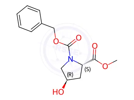 Chemical structure of N-(Benzyloxycarbonyl)-4-hydroxyproline Methyl Ester