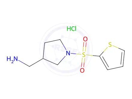 Chemical structure of [1-(thiophene-2-sulfonyl)pyrrolidin-3-yl]methanamine hydrochloride