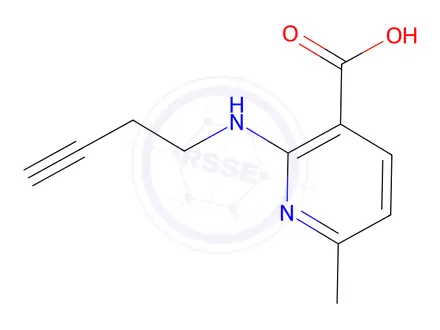 Chemical structure of 2-(But-3-yn-1-ylamino)-6-methylnicotinic acid