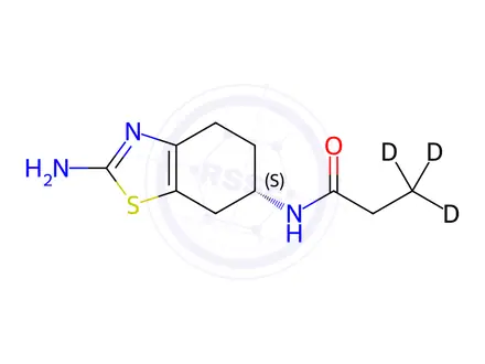 Chemical structure of (-)-2-Amino-6-propionamido-d3-tetrahydrobenzothiazole