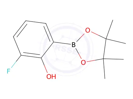 Chemical structure of 2-Fluoro-6-(4,4,5,5-tetramethyl-1,3,2-dioxaborolan-2-yl)phenol