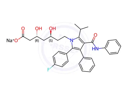 Chemical structure of (3R,5S)-Atorvastatin Sodium Salt
