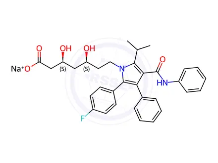 Chemical structure of (3S,5S)-Atorvastatin Sodium Salt