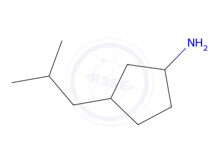 Chemical structure of 3-(2-Methylpropyl)cyclopentan-1-amine