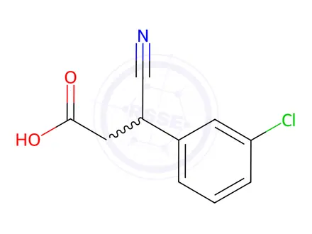 Chemical structure of 3-(3-chlorophenyl)-3-cyanopropanoicacid