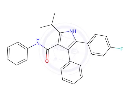 Chemical structure of 5-(4-Fluorophenyl)-2-isopropyl-N,4-diphenyl-1H-pyrrole-3-carboxamide