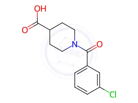 Chemical structure of 1-(3-Chlorobenzoyl)piperidine-4-carboxylic acid