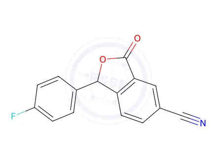 Chemical structure of 1-(4-Fluorophenyl)-1,3-dihydro-3-oxo-5-isobenzofurancarbonitrile