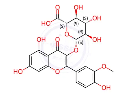 Chemical structure of Isorhamnetin 3-Glucuronide