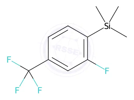Chemical structure of (2-fluoro-4-(trifluoromethyl)phenyl)trimethylsilane