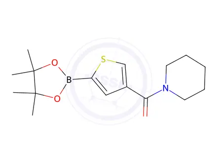 Chemical structure of Piperidin-1-yl(5-(4,4,5,5-tetramethyl-1,3,2-dioxaborolan-2-yl)thiophen-3-yl)methanone