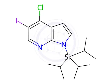 Chemical structure of 4-Chloro-5-iodo-1-(triisopropylsilyl)-1H-pyrrolo[2,3-b]pyridine