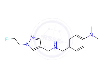 Chemical structure of 4-[({[1-(2-fluoroethyl)-1H-pyrazol-4-yl]methyl}amino)methyl]-N,N-dimethylaniline