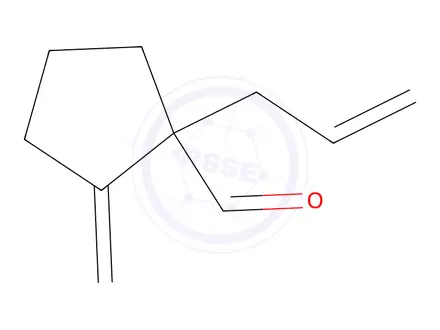Chemical structure of Cyclopentanecarboxaldehyde, 2-methylene-1-(2-propenyl)-(9CI)