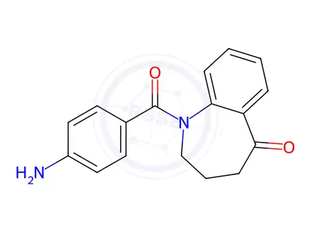 Chemical structure of 1-(4-Aminobenzoyl)-1,2,3,4-tetrahydro-5H-benzo[b]azepin-5-one