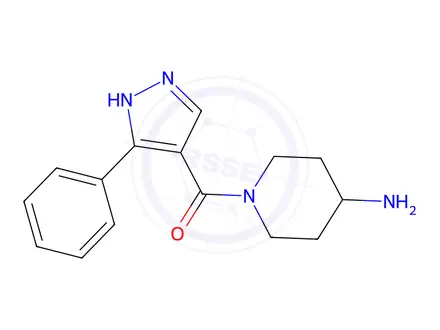 Chemical structure of (4-Aminopiperidin-1-yl)(3-phenyl-1H-pyrazol-4-yl)methanone