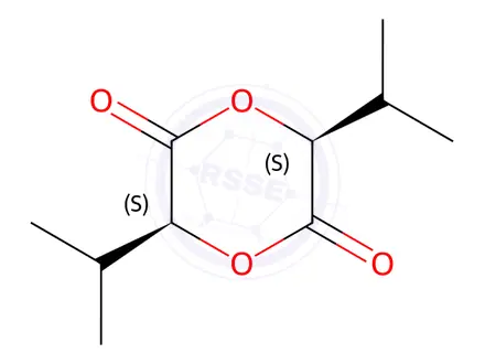 Chemical structure of (3S,6S)-(-)-3,6-Diisopropyl-1,4-dioxane-2,5-dione