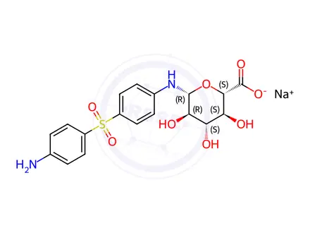 Chemical structure of Dapsone N-β-D-Glucuronide Sodium Salt