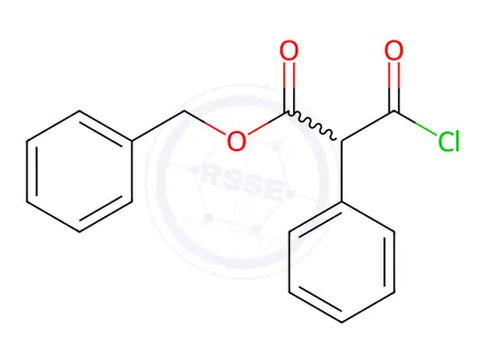 Chemical structure of benzyl (chlorocarbonyl)phenylacetate