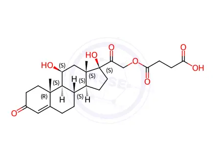 Chemical structure of 4-(2-((8S,9S,10R,11S,13S,14S,17S)-11,17-Dihydroxy-10,13-dimethyl-3-oxo-2,3,6,7,8,9,10,11,12,13,14,15,16,17-tetradecahydro-1H-cyclopenta[a]phenanthren-17-yl)-2-oxoethoxy)-4-oxobutanoic Acid