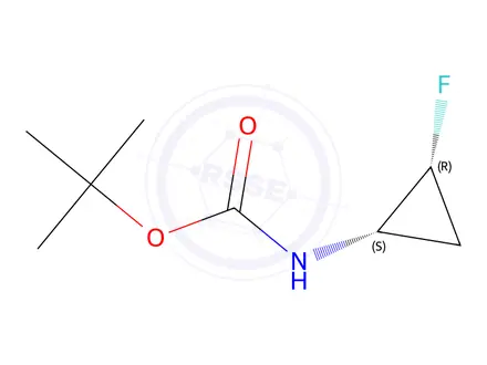 Chemical structure of Carbamic acid, (2-fluorocyclopropyl)-, 1,1-dimethylethyl ester, (1S-cis)-(9CI)