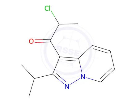 Chemical structure of 2-​Chloro-​1-​[2-​(1-​methylethyl)​pyrazolo[1,​5-​a]​pyridin-​3-​yl]​-1-propanone