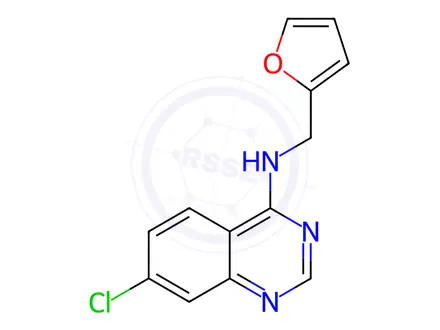 Chemical structure of N-(7-Chloro-4-quinazolinyl)-N-(2-furylmethyl)amine