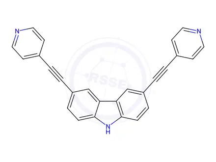Chemical structure of 3,6-Di(4-pyridylethynyl)carbazole