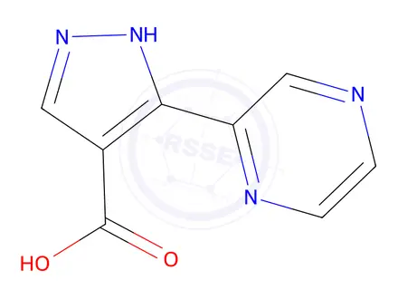 Chemical structure of 3-(pyrazin-2-yl)-1h-pyrazole-4-carboxylic acid