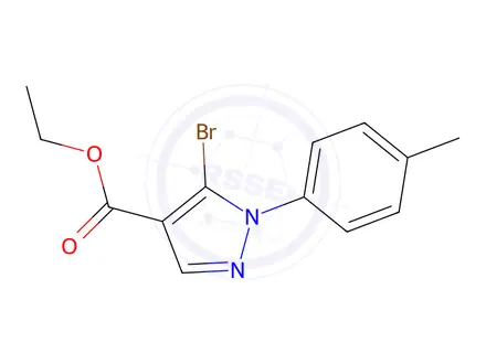 Chemical structure of Ethyl 5-Bromo-1-(4-methylphenyl)-1H-pyrazole-4-carboxylate