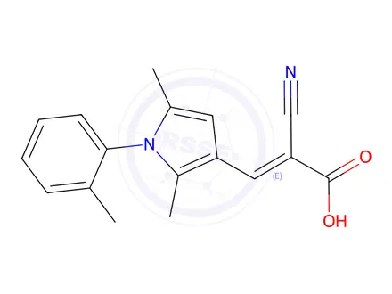 Chemical structure of 2-Cyano-3-[2,5-dimethyl-1-(2-methylphenyl)-1h-pyrrol-3-yl]prop-2-enoic acid