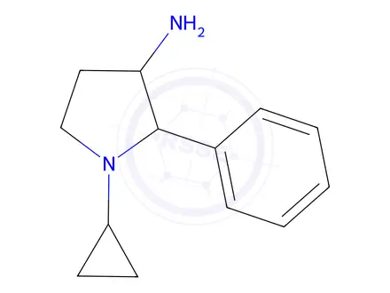 Chemical structure of 1-Cyclopropyl-2-phenylpyrrolidin-3-amine