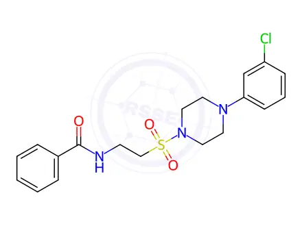 Chemical structure of N-(2-((4-(3-Chlorophenyl)piperazin-1-yl)sulfonyl)ethyl)benzamide