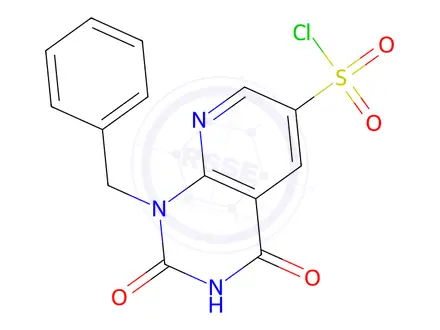Chemical structure of 1-Benzyl-2,4-dioxo-1,2,3,4-tetrahydropyrido[2,3-d]pyrimidine-6-sulfonyl chloride