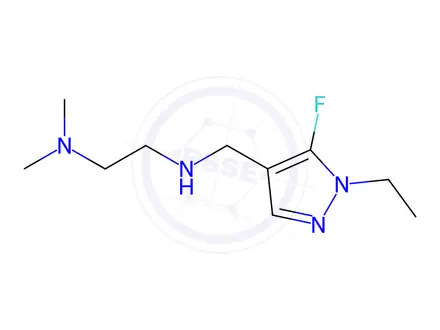 Chemical structure of N'-[(1-ethyl-5-fluoro-1H-pyrazol-4-yl)methyl]-N,N-dimethylethane-1,2-diamine