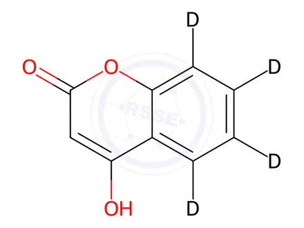 Chemical structure of Warfarin Sodium Impurity 2-d4 (Warfarin Sodium EP Impurity B-d4)