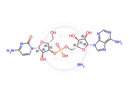 Chemical structure of Adenosine, cytidylyl-(5'->3')-, ammonium salt