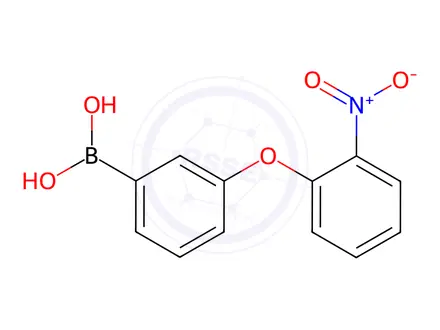 Chemical structure of 3-(2-Nitrophenoxy)phenylboronic Acid