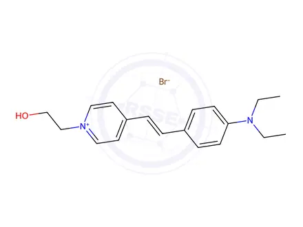 Chemical structure of 4-(4-(Diethylamino)styryl)-1-(2-hydroxyethyl)pyridin-1-ium bromide