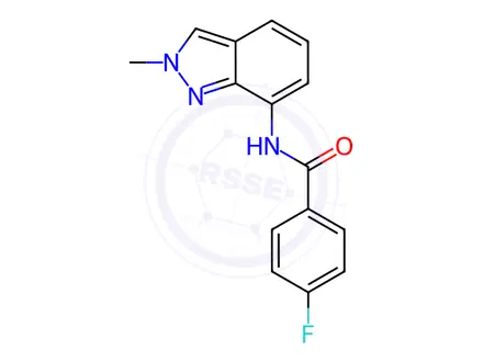 Chemical structure of 4-Fluoro-N-(2-methyl-2H-indazol-7-yl)benzamide
