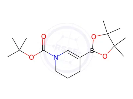 Chemical structure of tert-butyl 5-(4,4,5,5-tetramethyl-1,3,2-dioxaborolan-2-yl)-3,4-dihydropyridine-1(2H)-carboxylate