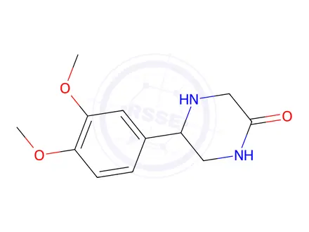 Chemical structure of 5-(3,4-Dimethoxyphenyl)piperazin-2-one