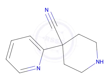 Chemical structure of 4-(pyridin-2-yl)piperidine-4-carbonitrile